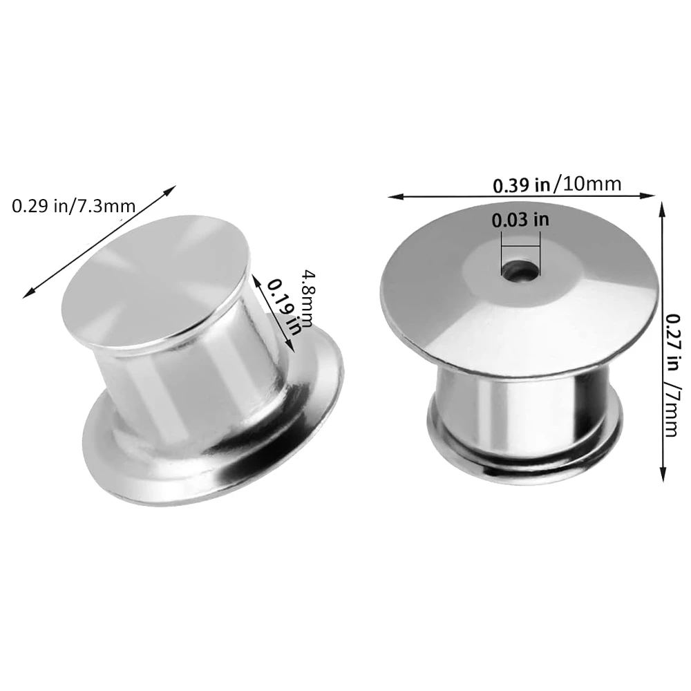 10pcs Metal Locking Pin Backs for Jewelry Making