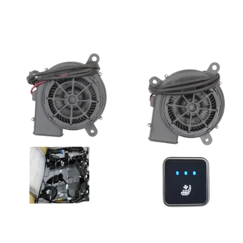 Newes Universal Car Seat Cooling Air Ventilation Cushion Cover with 2 Fans Integrated Heated Seat with 3 Level Panel Switch Kit