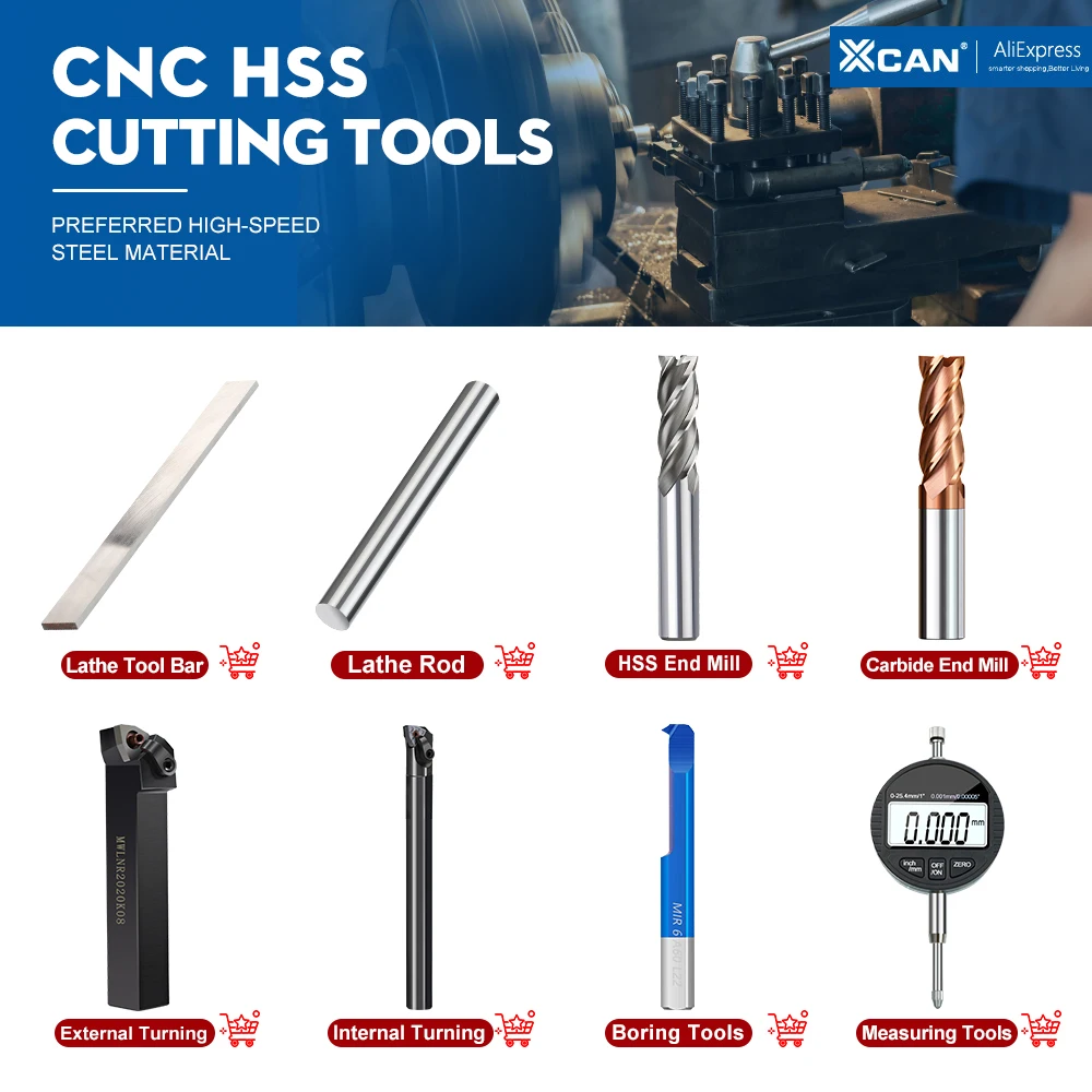XCAN 4-5mm HSS Weiß Stahl Cutter Drehen Werkzeuge CNC Drehmaschine Drehen Werkzeug Bar Weiß Stahl Drehmaschine Bearbeitung werkzeuge – Detail 1