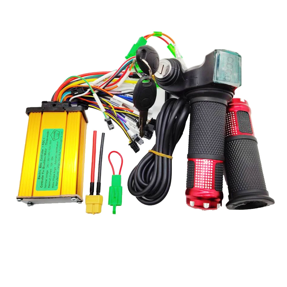 

Electric Bike/Bicycle E-bike E-scooter Brushless Controller 24V 36V 48V 60V 350W 10A 12A 15A 18A 20A with Twist Thumb Throttle