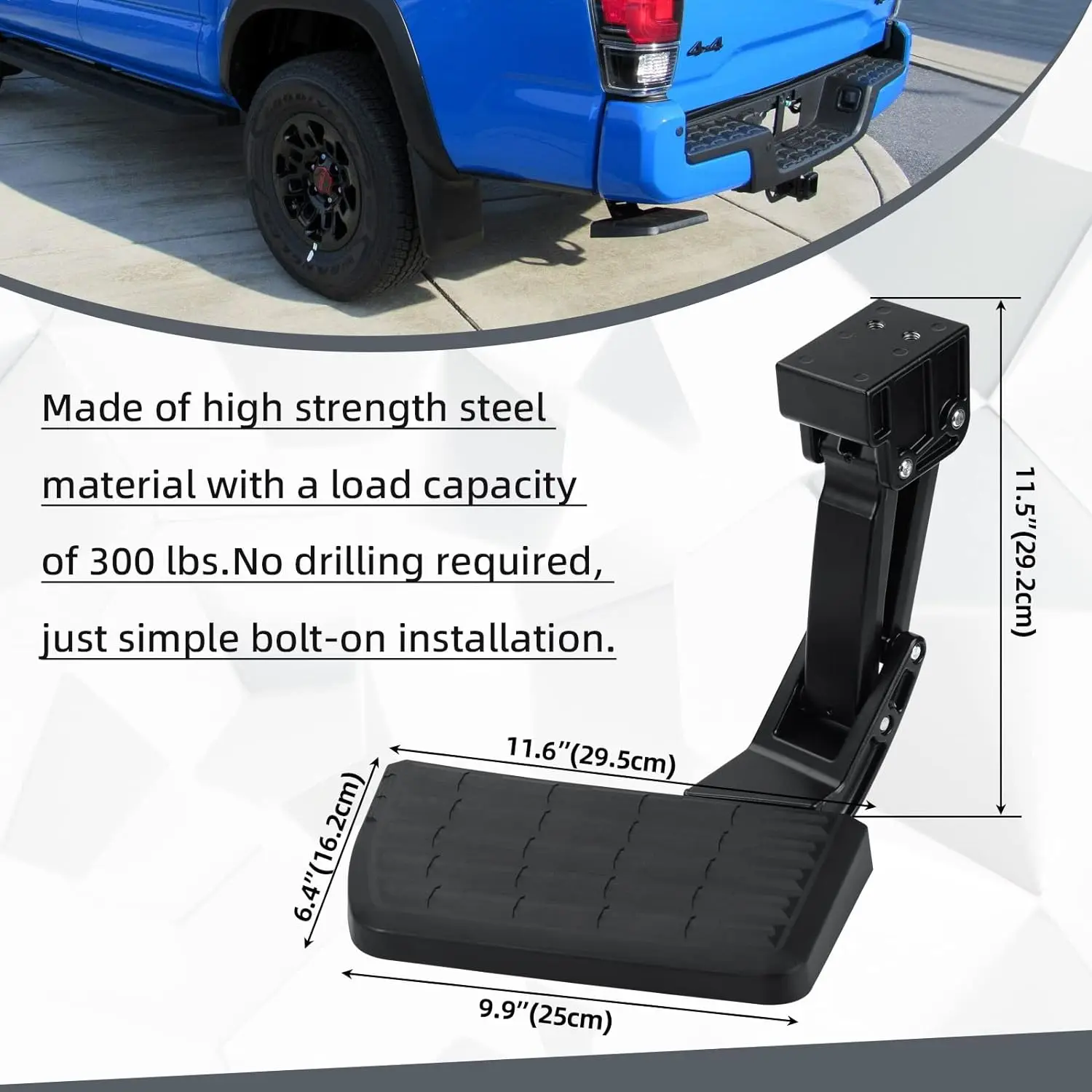 PT392-35100 Rear Bumper Step Compatible with Toyota 12-22 Tacoma Retractable Truck Bed Step 2012-2022