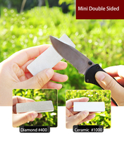 DMD Double Sided Diamond Knife Sharpener 400 1000 Ceramic Whetstone Outdoor Portable Mini Grindstone Kitchen Sharpening Stone