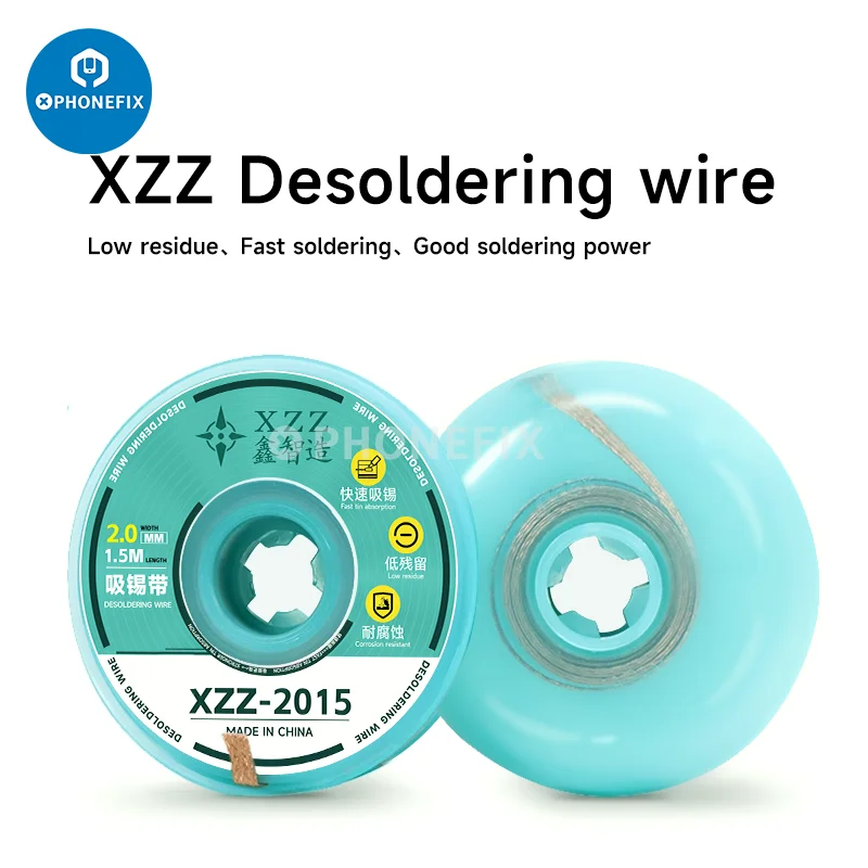 10pcs 2mm Set XZZ-2015 Desoldering Wire Low Residue Fast Soldering No-clean Braid Pure Copper Solder Wire for BGA Repair