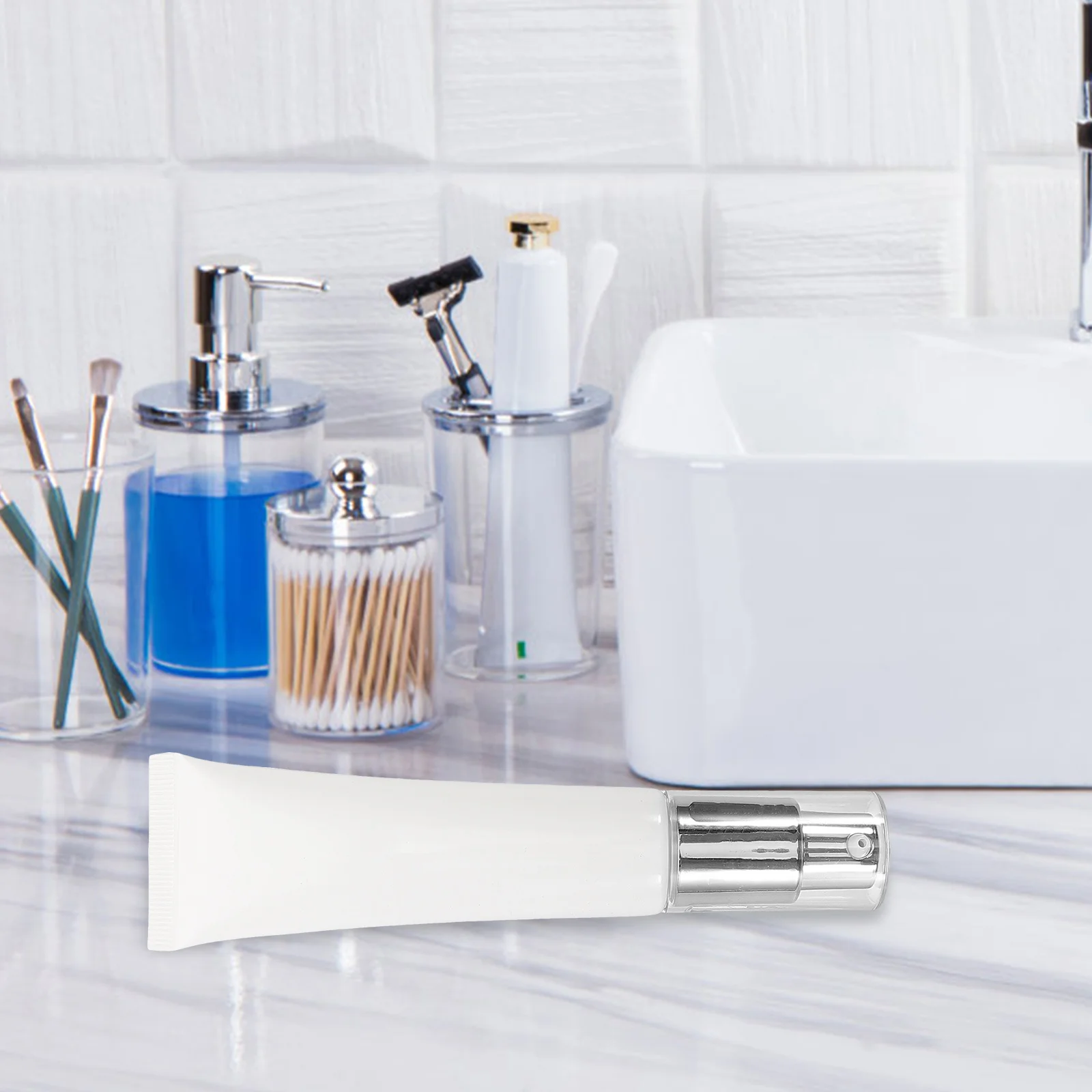 زجاجات فرعية 100 مل قابلة لإعادة الاستخدام مانعة للتسرب زجاجة ضخ للمكياج حجم السفر إعادة الملء أنابيب الضغط الختم #3