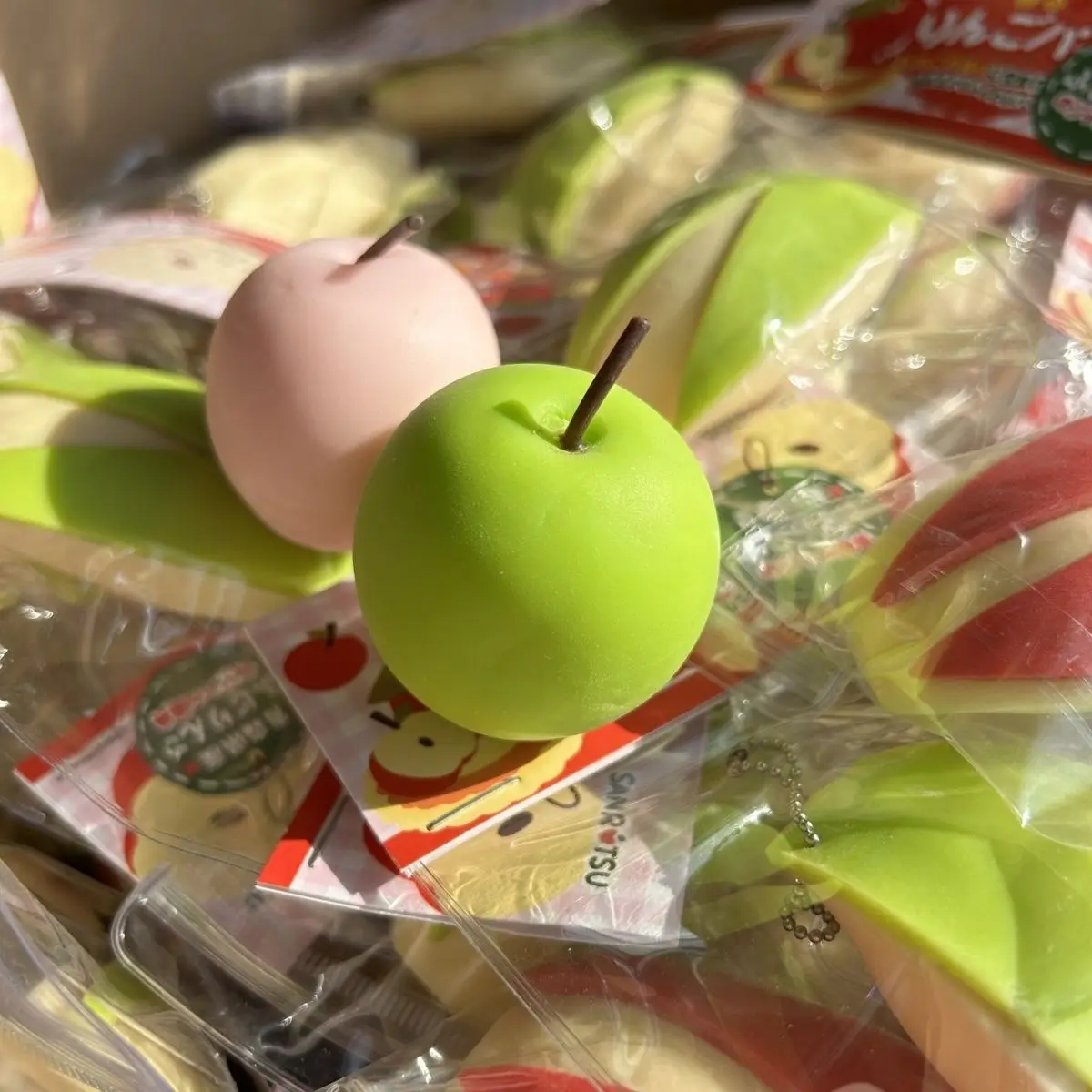 

Taba Squshy Kawaii Mini Cartoon Little Bunny Apple Slice Pendant TPR Squeeze Fidget Stress Relief Toy For Girls, Holiday Gift