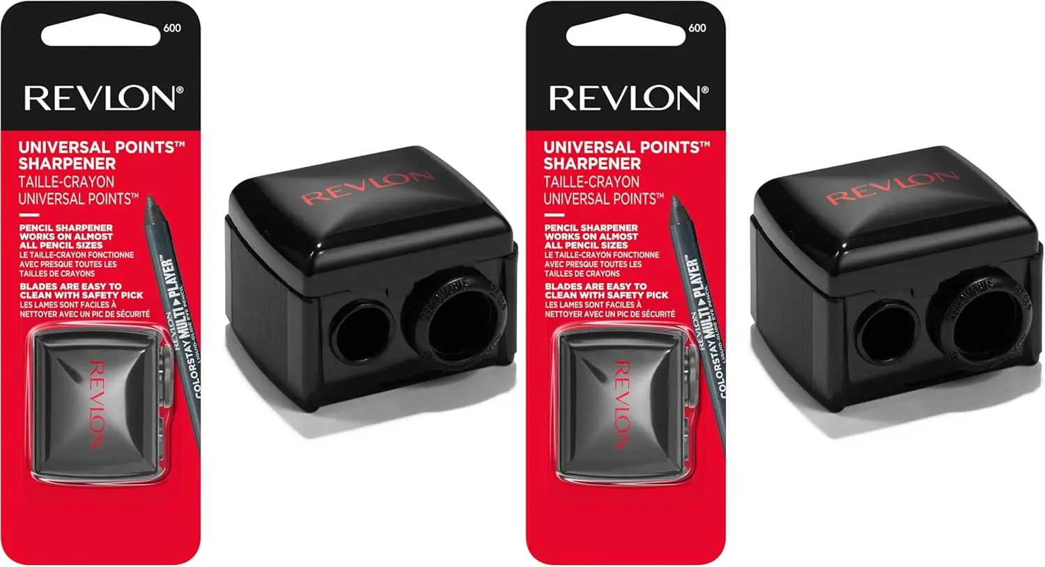 

Универсальная точилка для карандашей для макияжа, подходит для деревянных и пластиковых карандашей, от маленьких до больших, легко чистится (2 шт. в упаковке)