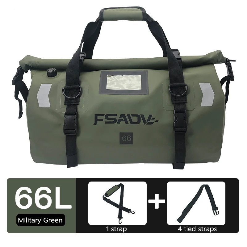 Carbon Zwarte Motorfiets Waterdichte Achtertas Reizen Outdoor Bagage Tas 40/66L Motorbagage Rugzak Motorfiets Zadeltas