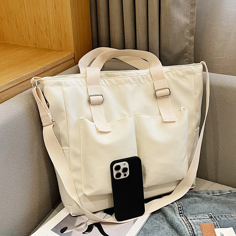 Fashion Women\'s Bag Handbags Simple Zipper Oxford Waterproof Solid Color Crossbody Large Capacity Tote Bag For Commute Shopping