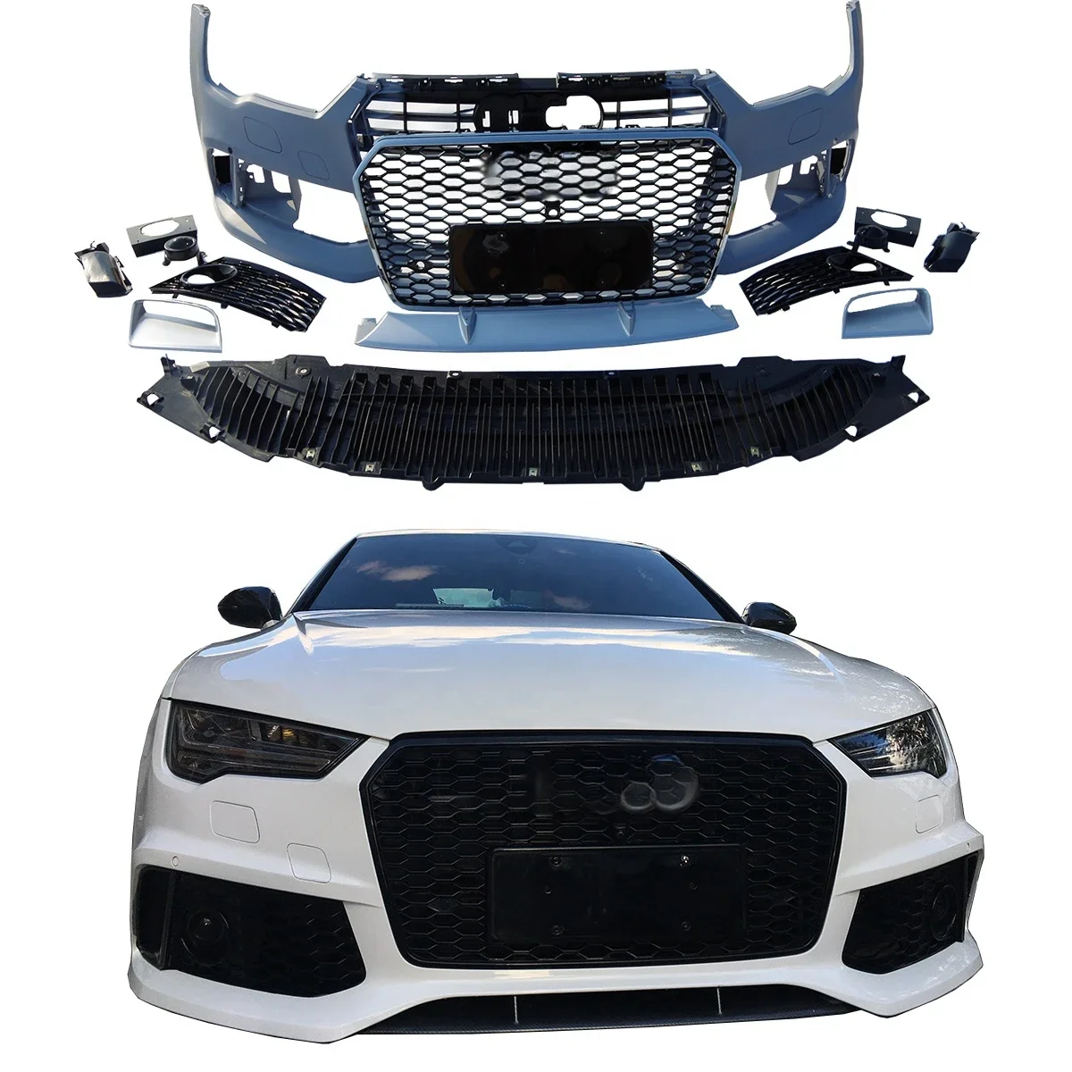 

Car bumpers auto body systems for Audi A7 C7 C7.5 2016-2018 year upgrade RS7 model with front bumpers grilles