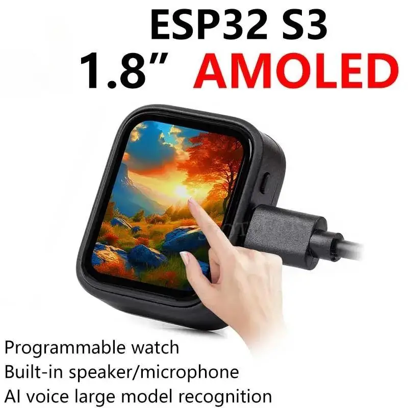 ESP32 S3 Development Board 1.8 inch AMOLED Display 1.8inch TouchScreen QMI8658 /MIC /Audio LVGL AI Voice Programmable Watch