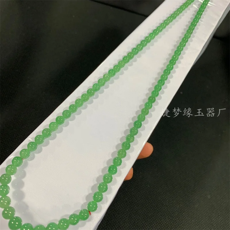 Thing One Picture Natural Myanmar a Goods Glutinous Ice Green Necklace Tower Jade Sweater Chain