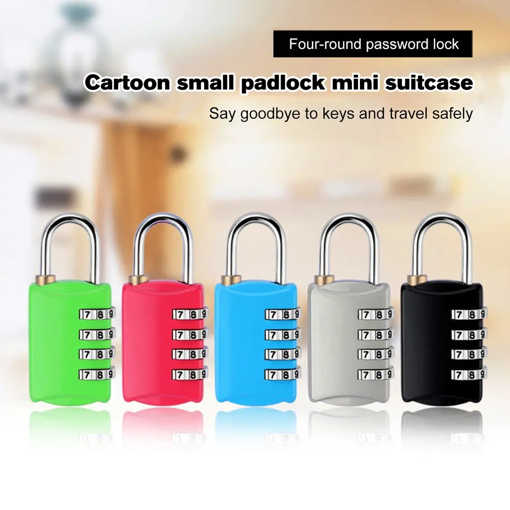 Password Lock Luggage Travel Lock 4 Dial Travel Padlock for Luggage Suitcase Baggage Toolbox Gym Locker Metal Code Password Lock
