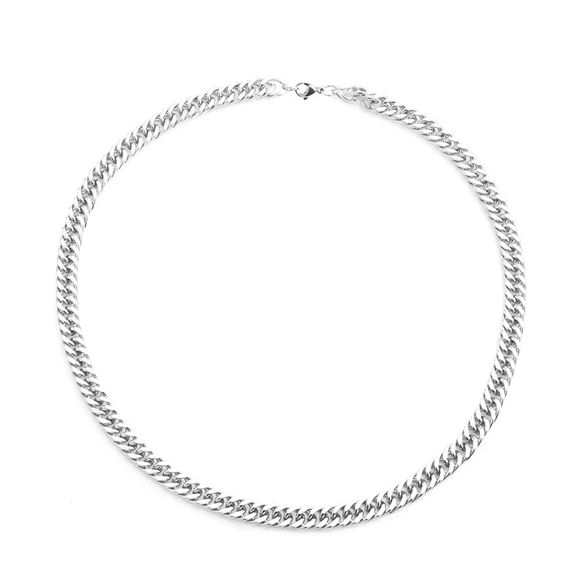 

2025 A new and simple whip chain necklace, bold and individual, with thickened titanium steel and a long whip chain