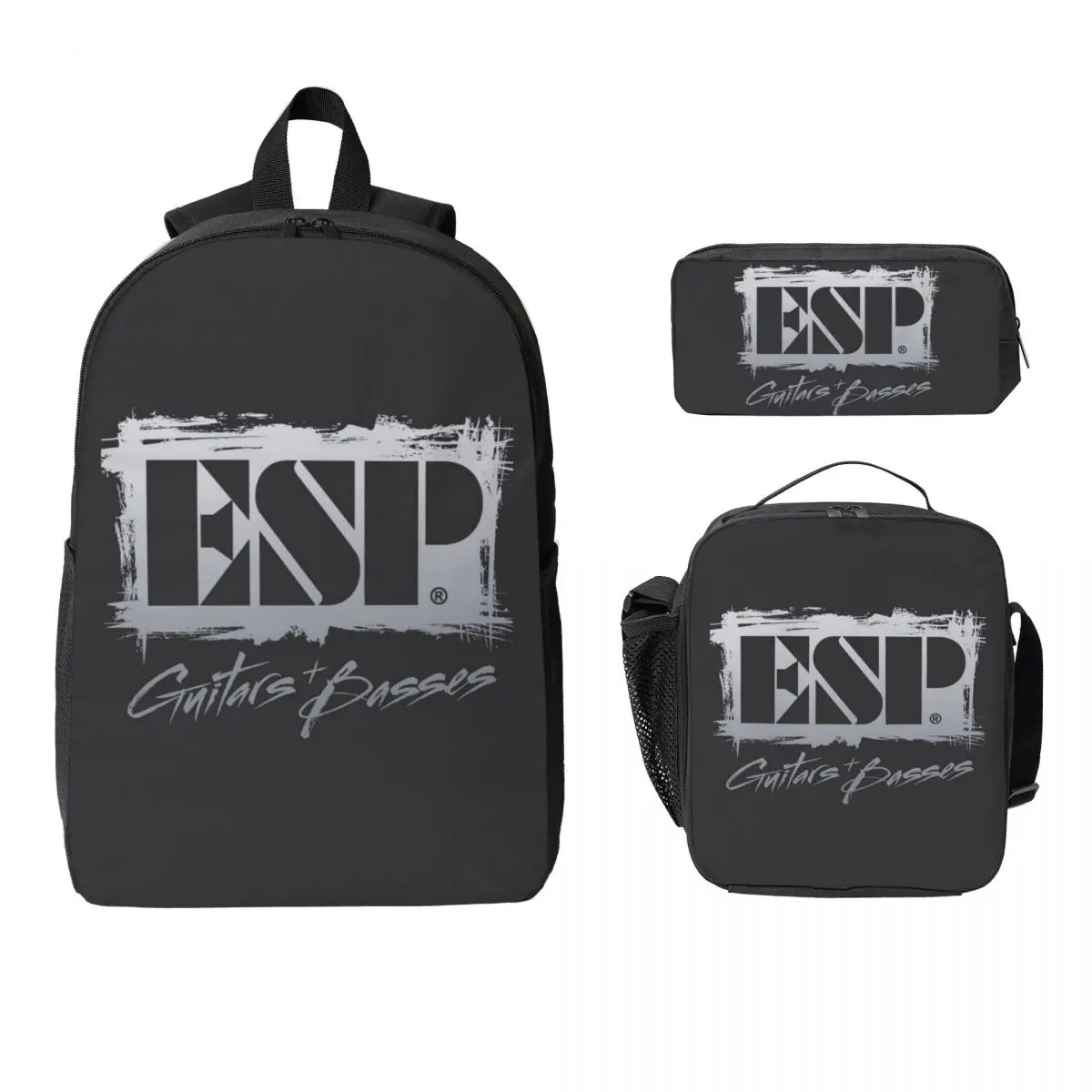 

E-Esp Guitars Backpack Student BookBag School Bag Computer Shoulder Bags 3ps Insulated Lunch Bag Pencil Case