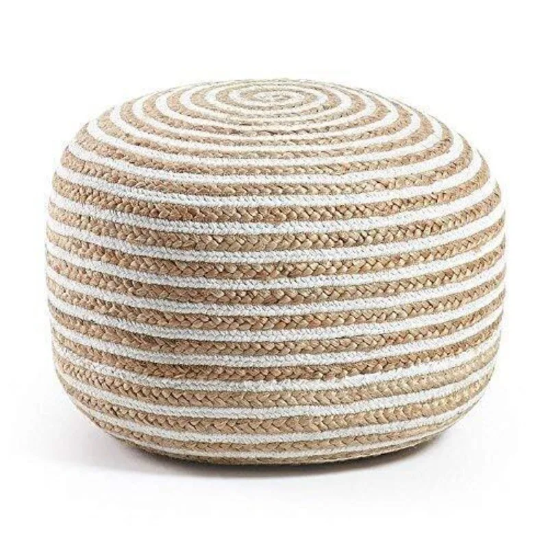 

Ottoman Pouffe Cover Braided Jute Foot Stool Cover Home Décor Modern Floor Pouf