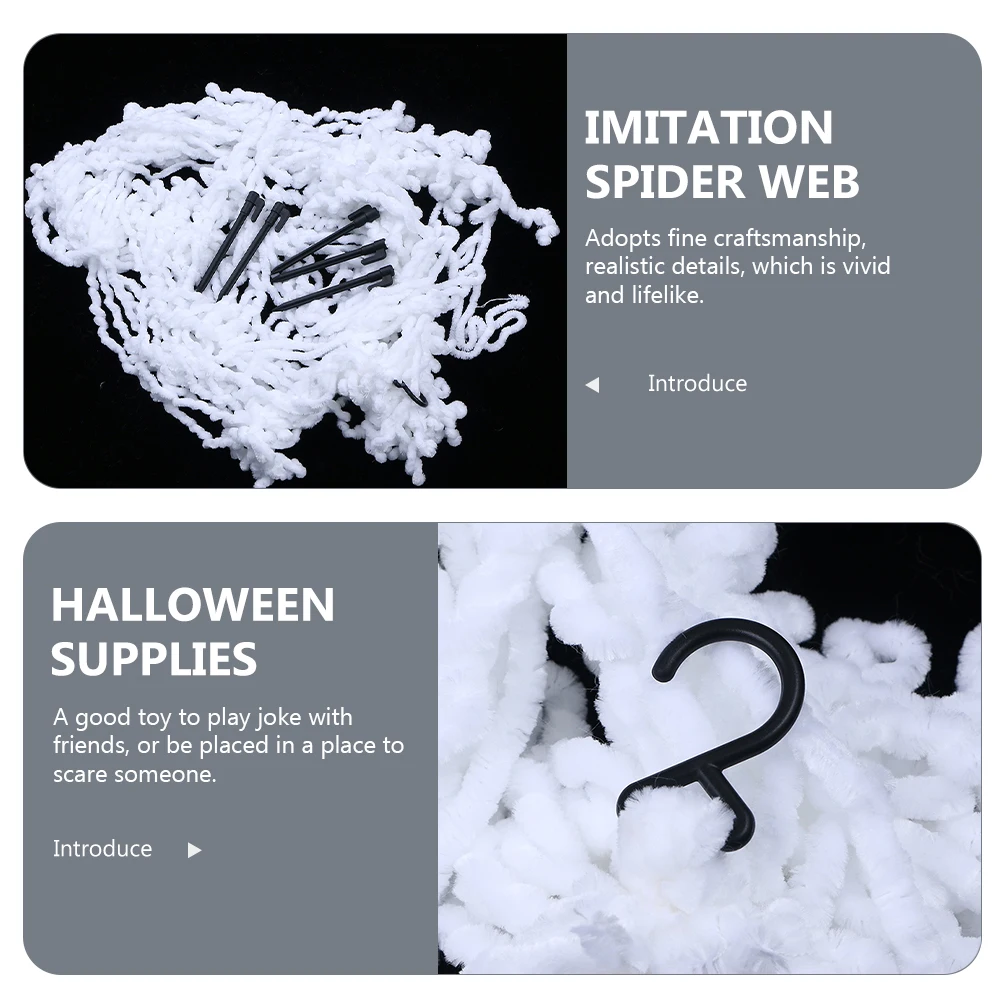 

1 Set Halloween Spider Decor Large Simulation Web Prop For Roof Garden Party Scary Prank Supplies Yard Decoration Fake Web