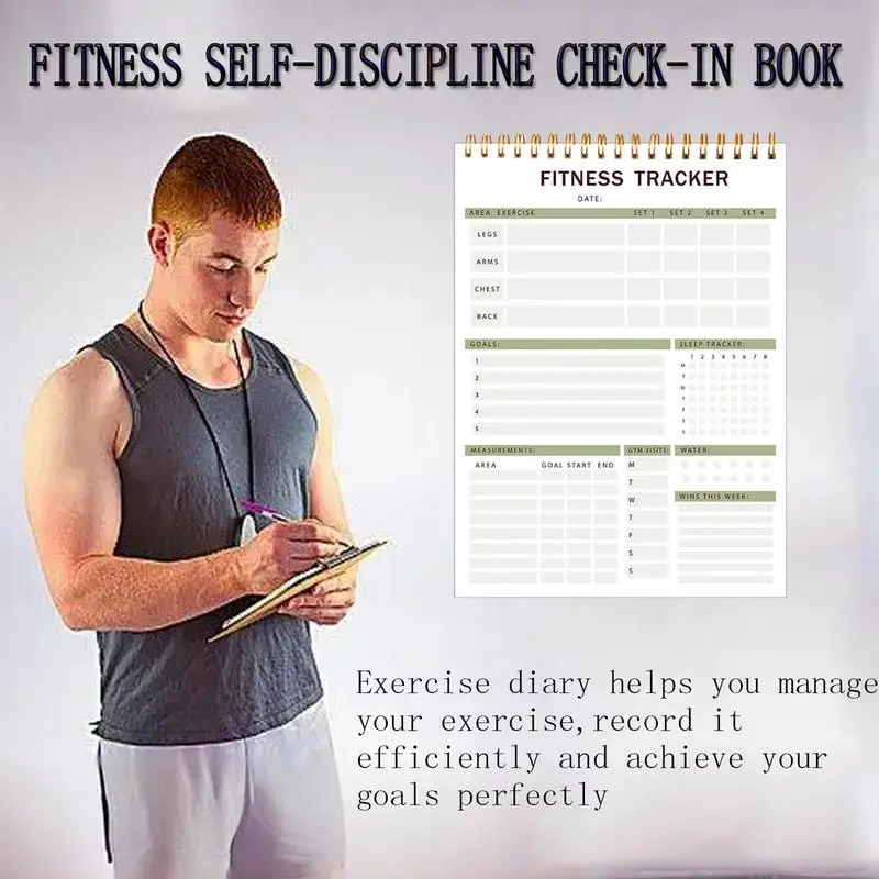 Fitness Workout Journal Daily Exercise Log Book Sturdy Nutrition & Workout Planner For Women & Men To Track Gym & Home Workouts