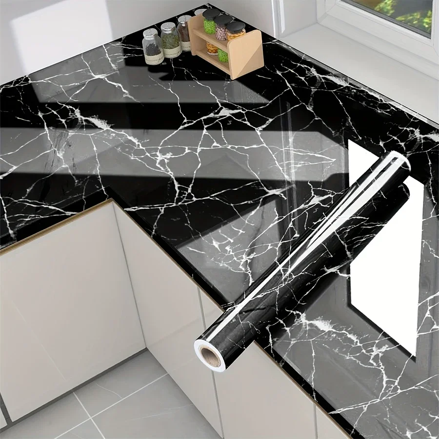 

40cm Marble Self Adhesive Wallpaper Vinyl Contact paper PVC Waterproof Wall Stickers Kitchen Decorative Film Home Decor K-on