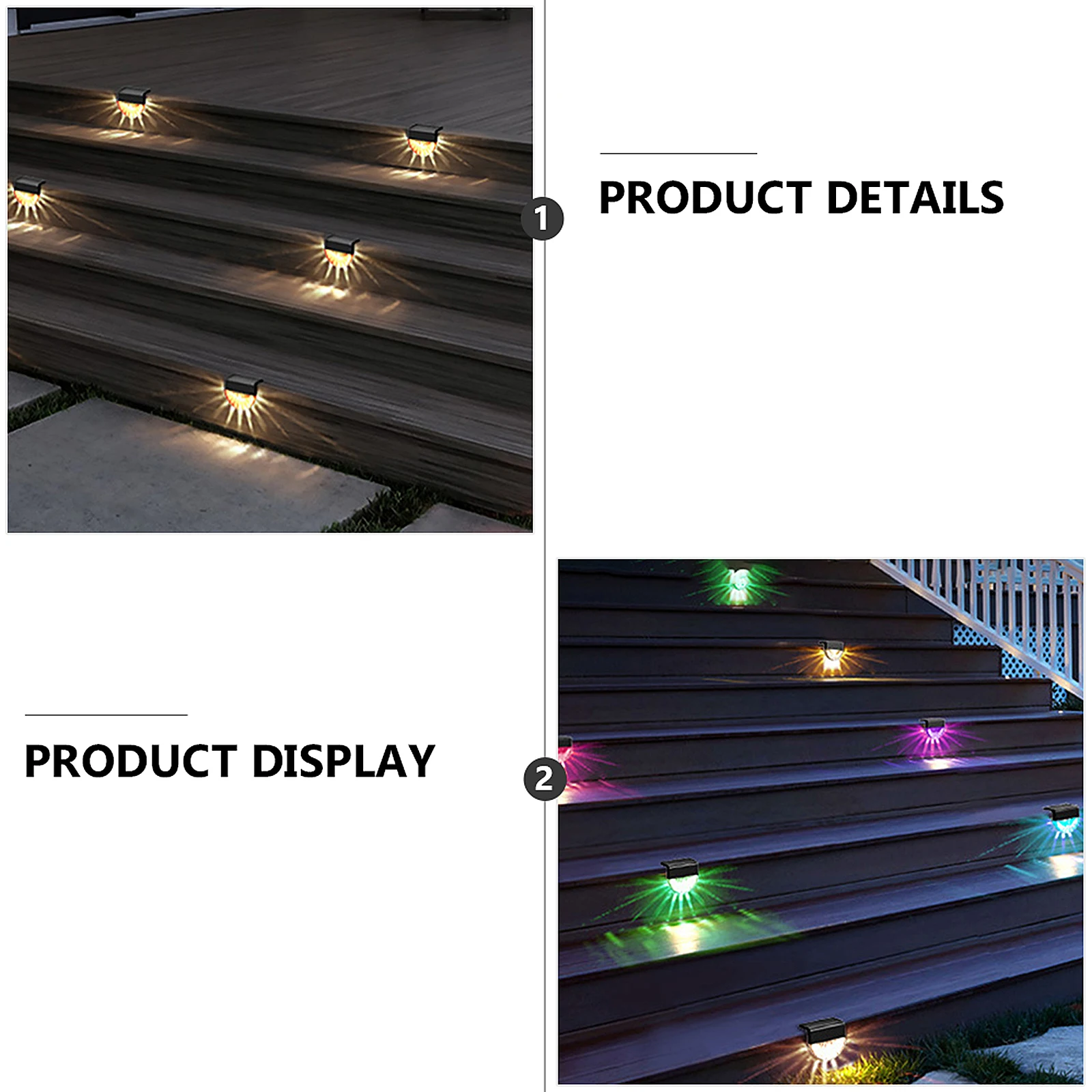4 قطعة تعمل بالطاقة الشمسية في الهواء الطلق وحدة إضاءة LED جداريّة ضوء مقاوم للماء مصباح الحديقة لممر سطح الممر فناء مسار سياج الإضاءة ديكور #1