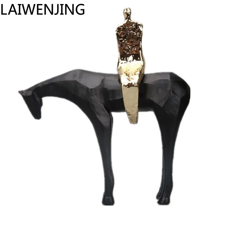 

MJY Resin Crafts Horse Sitting Character Ornament Creative Home Accessories