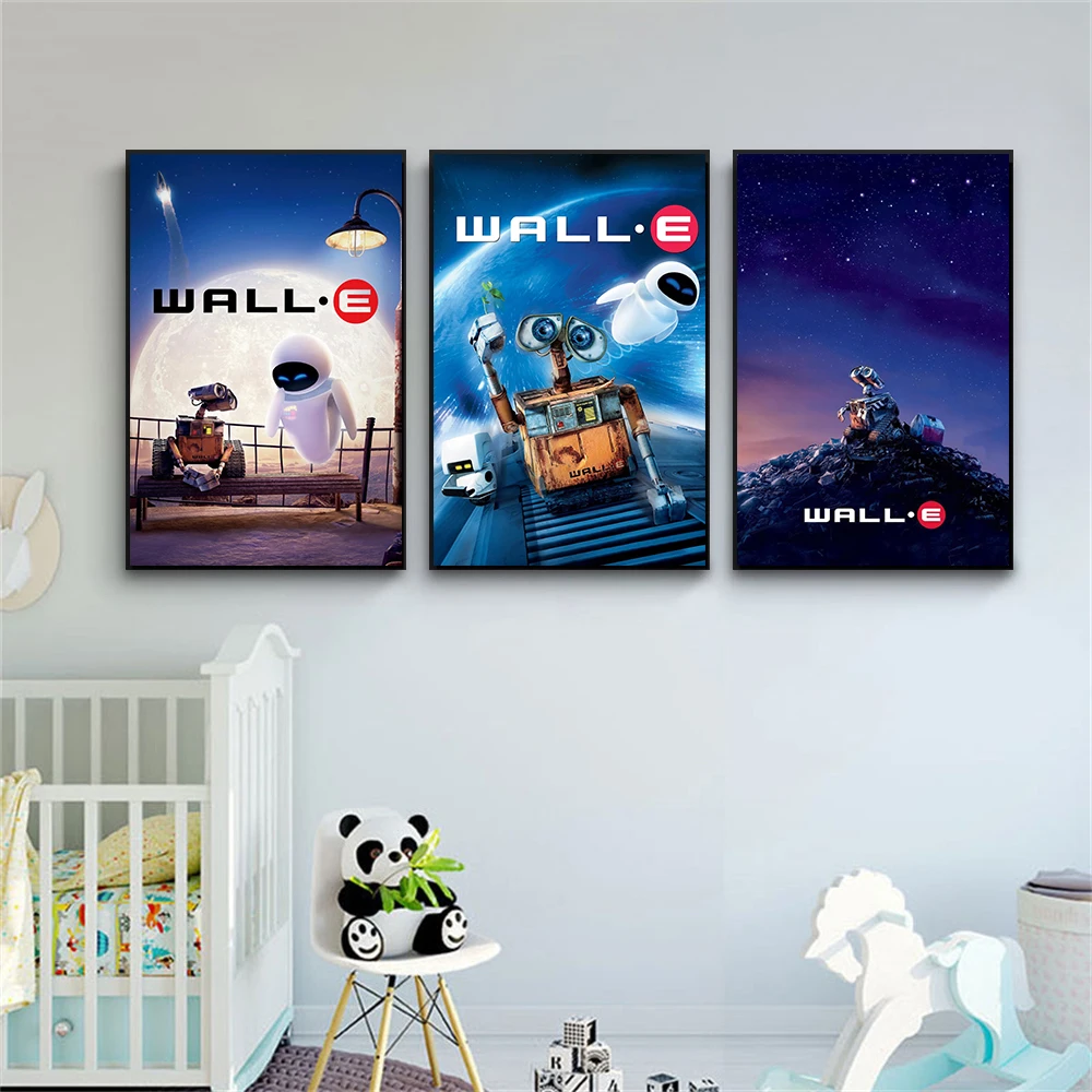 Classical Motivational Disney Poster WALL-E Wall Art Poster Retro Film Print Colourful Canvas Painting Nursery Kid Bedroom Decor