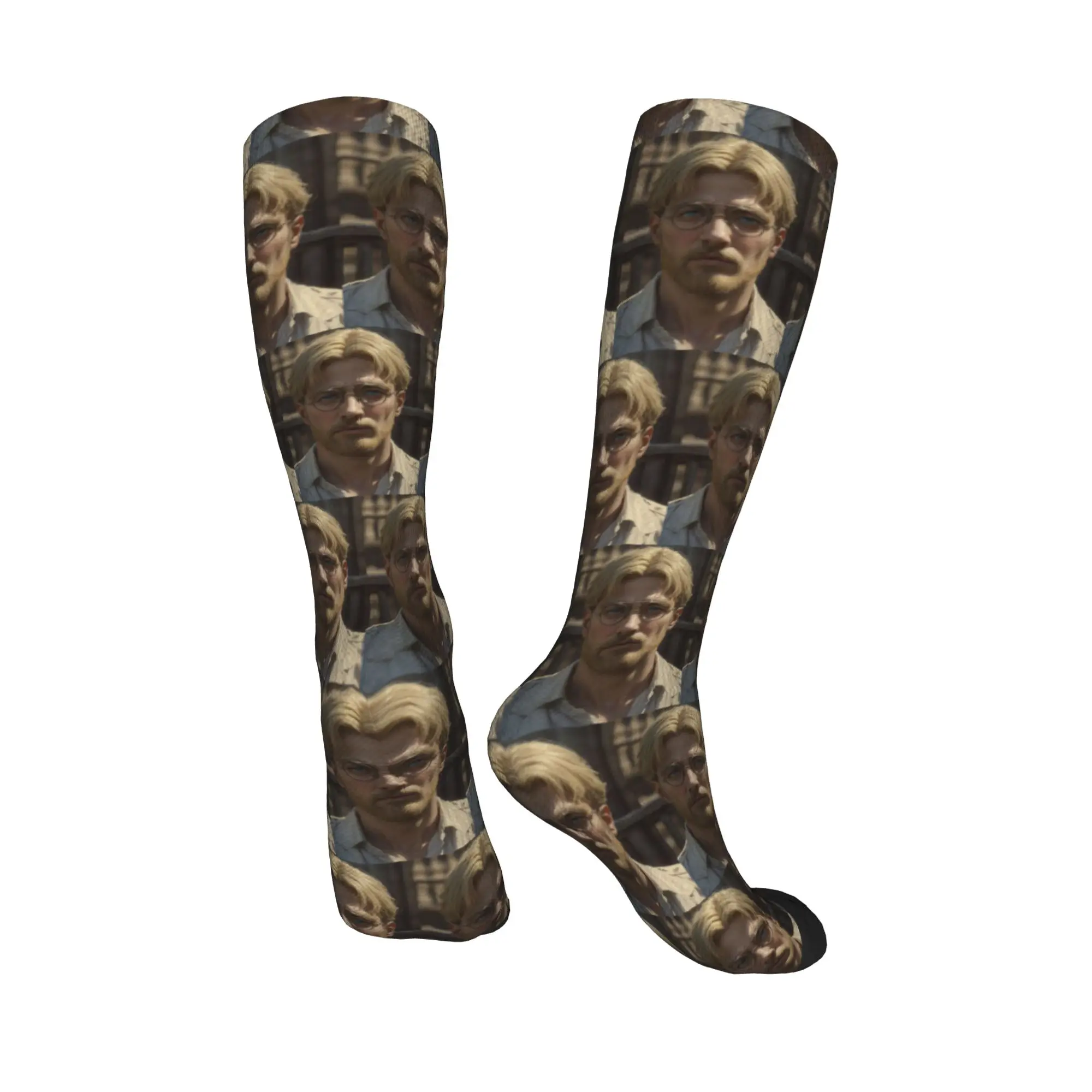 Носки «Атака Титанов» Zeke Yeager, чулки в стиле Харадзюку, всесезонные длинные носки, аксессуары для унисекс, рождественские подарки