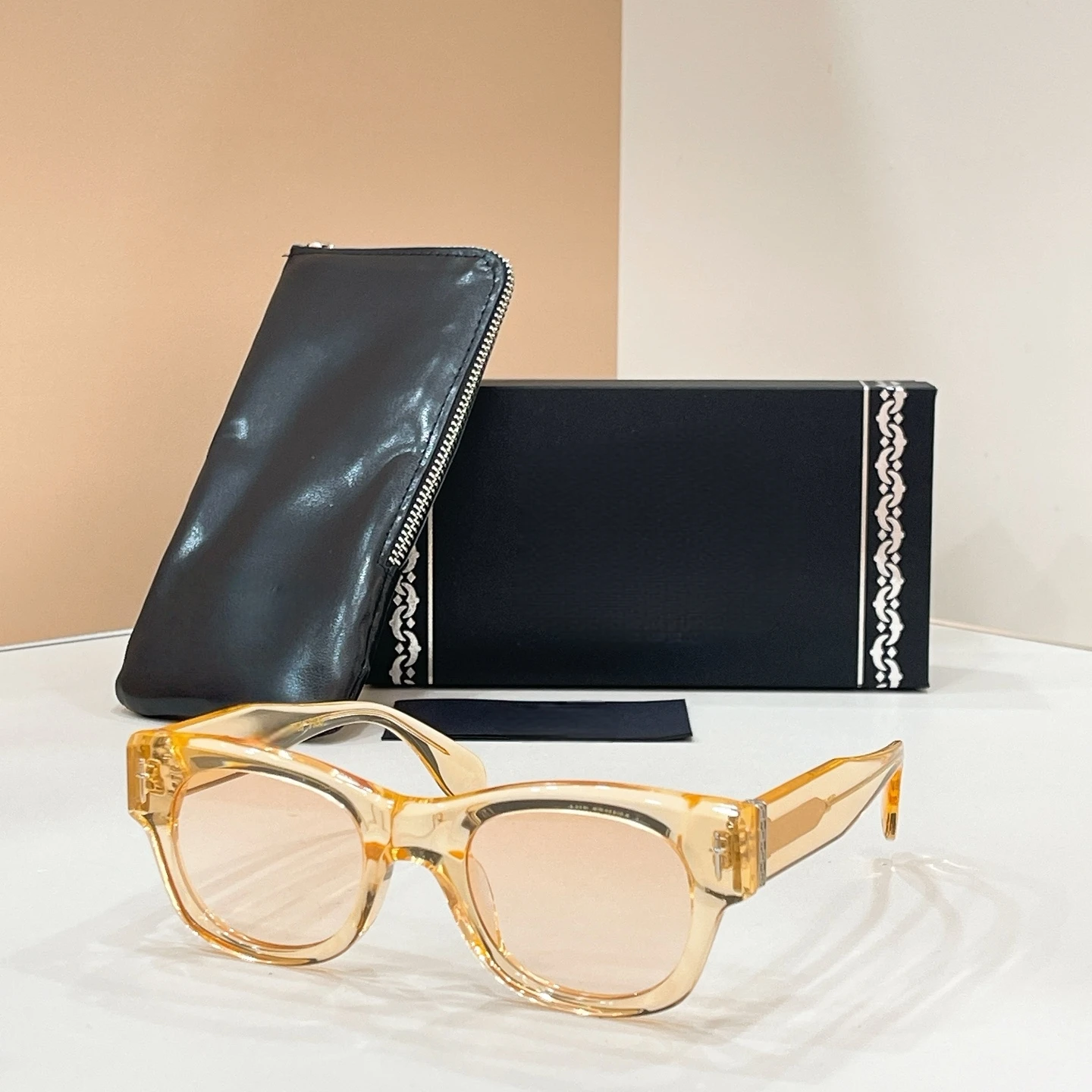 

GFSN 021 Trendy Luxury High Brand Sunglasses Male Oval UV400 Acetate High Quality Vintage Original Brands Women's Sunglasses