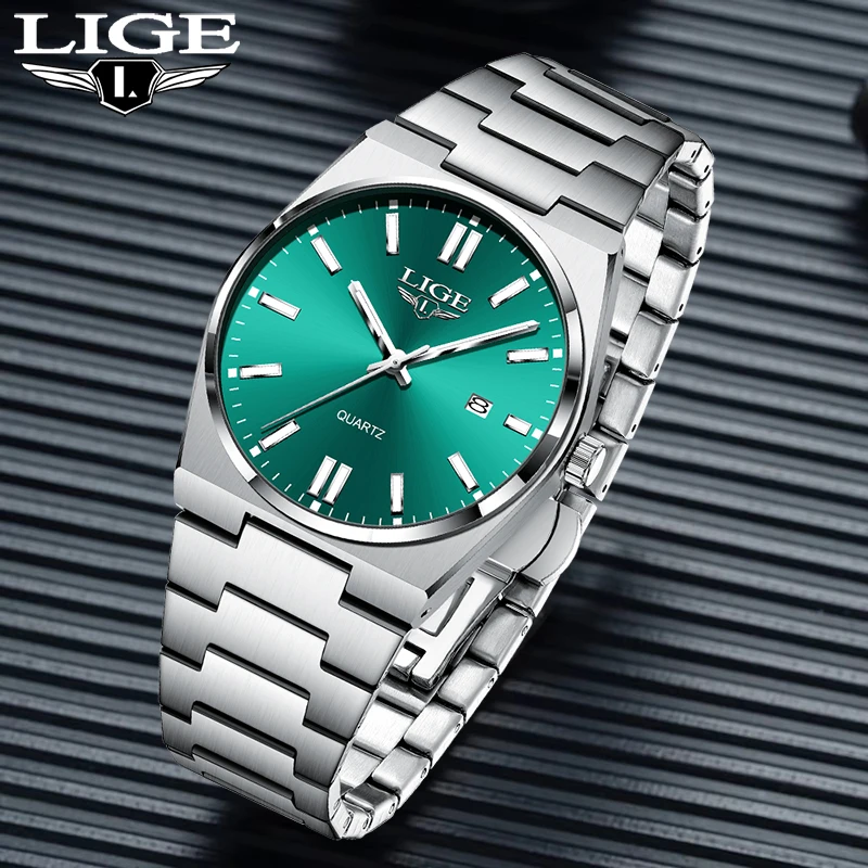 New LIGE Fashion Luxury Quartz Men\'s Watches Gentleman Business Simple Man Watch Casual Stainless Waterproof Luminous Wristwatch