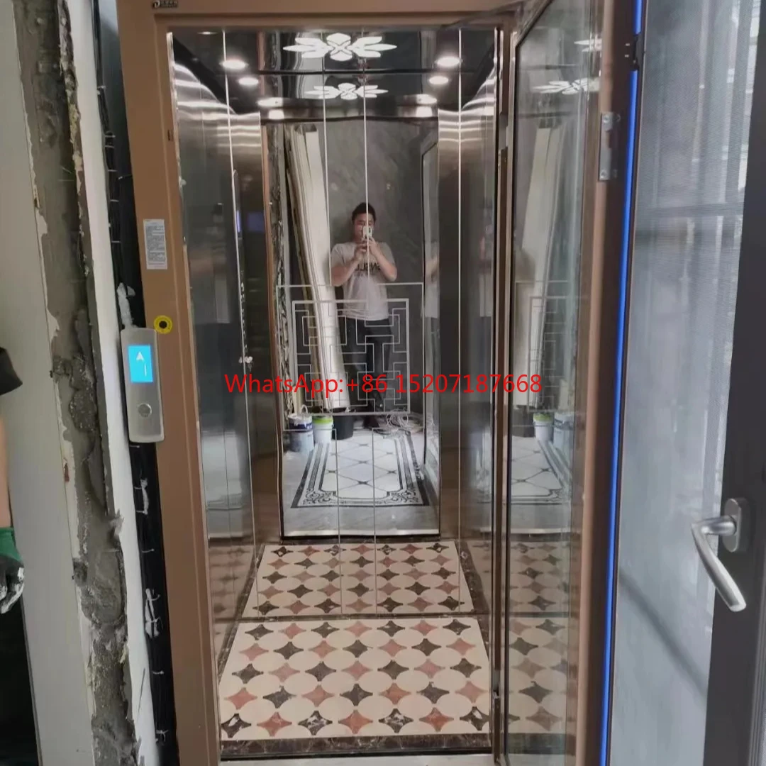 Customized productsHot sale Gantry frame Style Traction residential villa lift home elevator