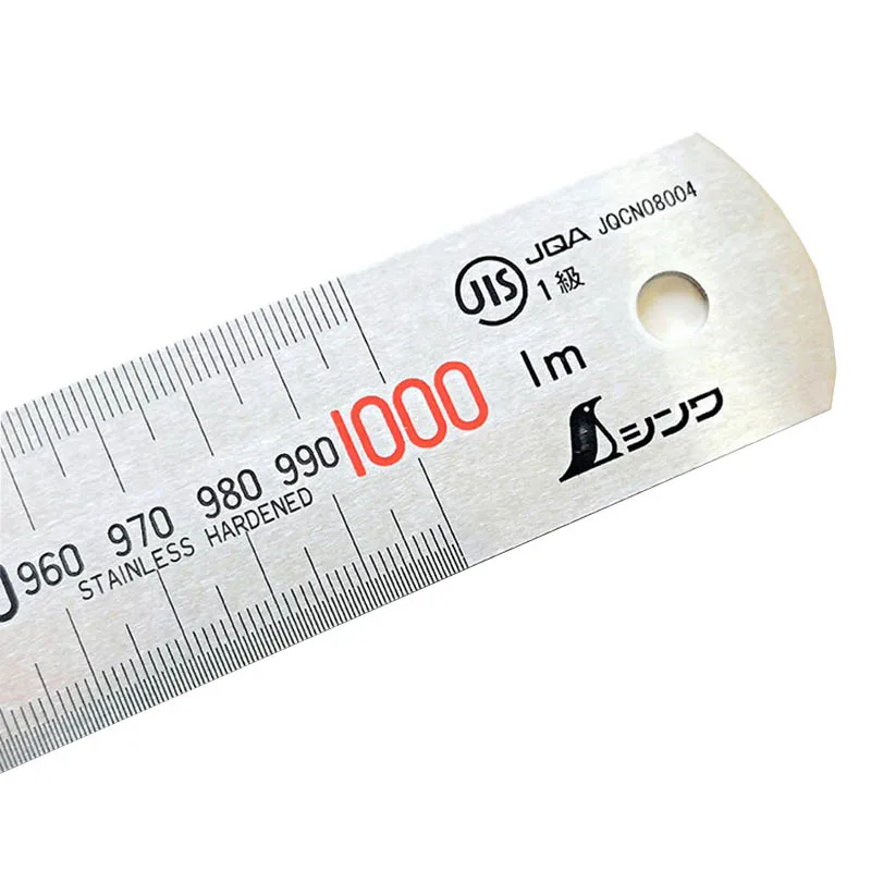 SHINWA Stainless Steel Straight Ruler Etching Scale High Precision JIS 1 Class 15 30 60cm 1m Steel Ruler