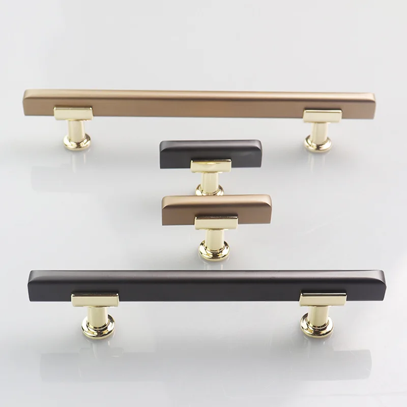 New Light Luxury Modern Simple Cabinet Door Handle Nordic Wardrobe Gold Grey Cabinet Handle Wardrobe Drawer Furniture Handle