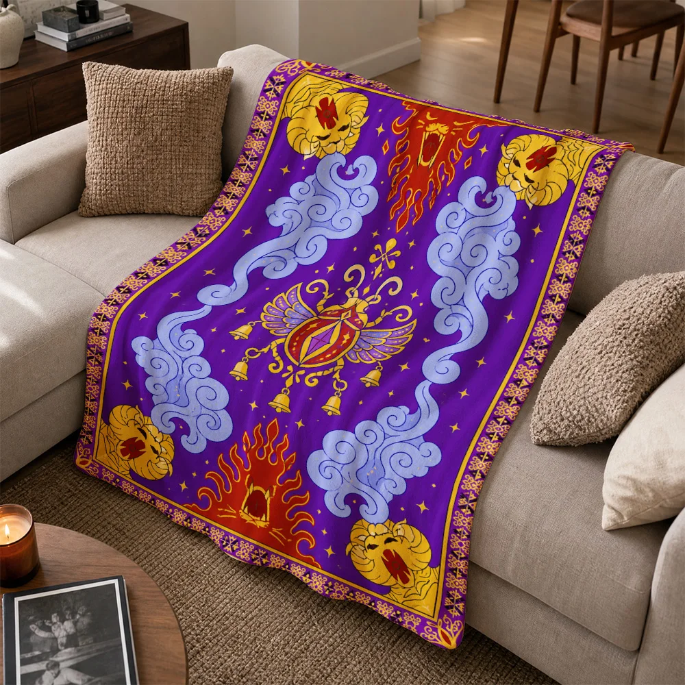 Deep Purple Luxurious Royal Bohemian Throw Blanket Sofa Cover Decorative Accent Wrap Textile for Living Room Couch Home Decor