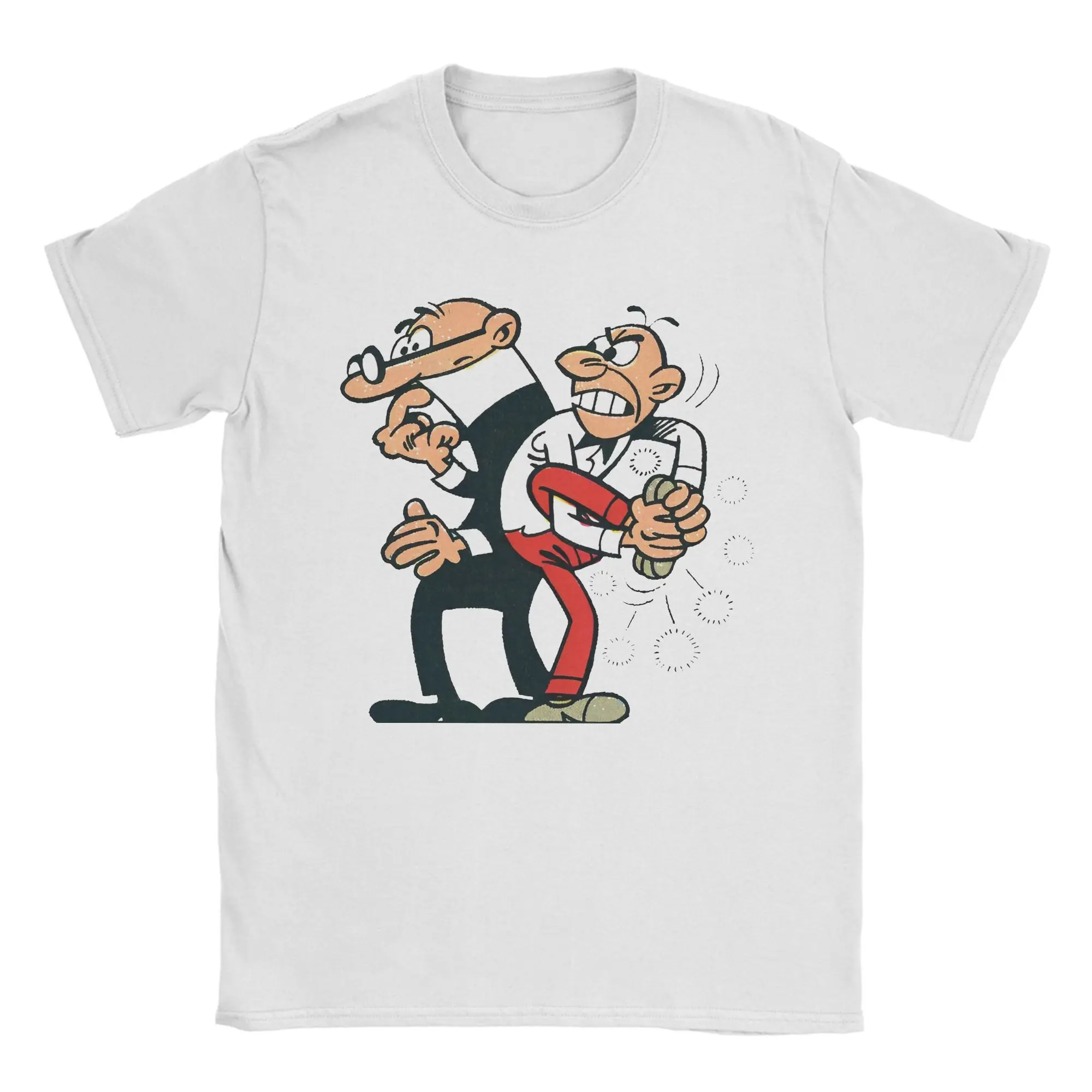تي شيرت رجالي ونسائي مطبوع عليه Mort & Phil Mortadelo y Filemón تي شيرت من القطن الخالص ملابس