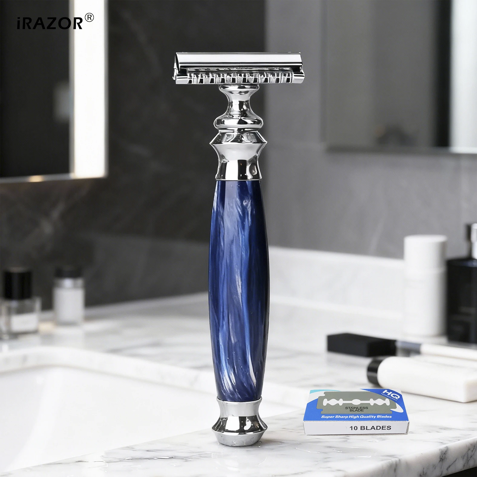 

Безопасная бритва iRAZOR DE для мужчин — волосы на теле и лицо, бритье бороды, ручная бритва для влажной уборки, инструмент для ухода за парикмахерскими, праздничный подарок