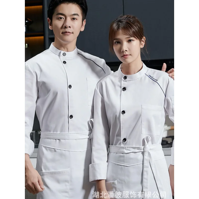 Dining Chef Uniform Long-Sleeved Men'S Autumn And Winter Clothing Hotel Rear Clothes For Cook Restaurant Kitchen Baki