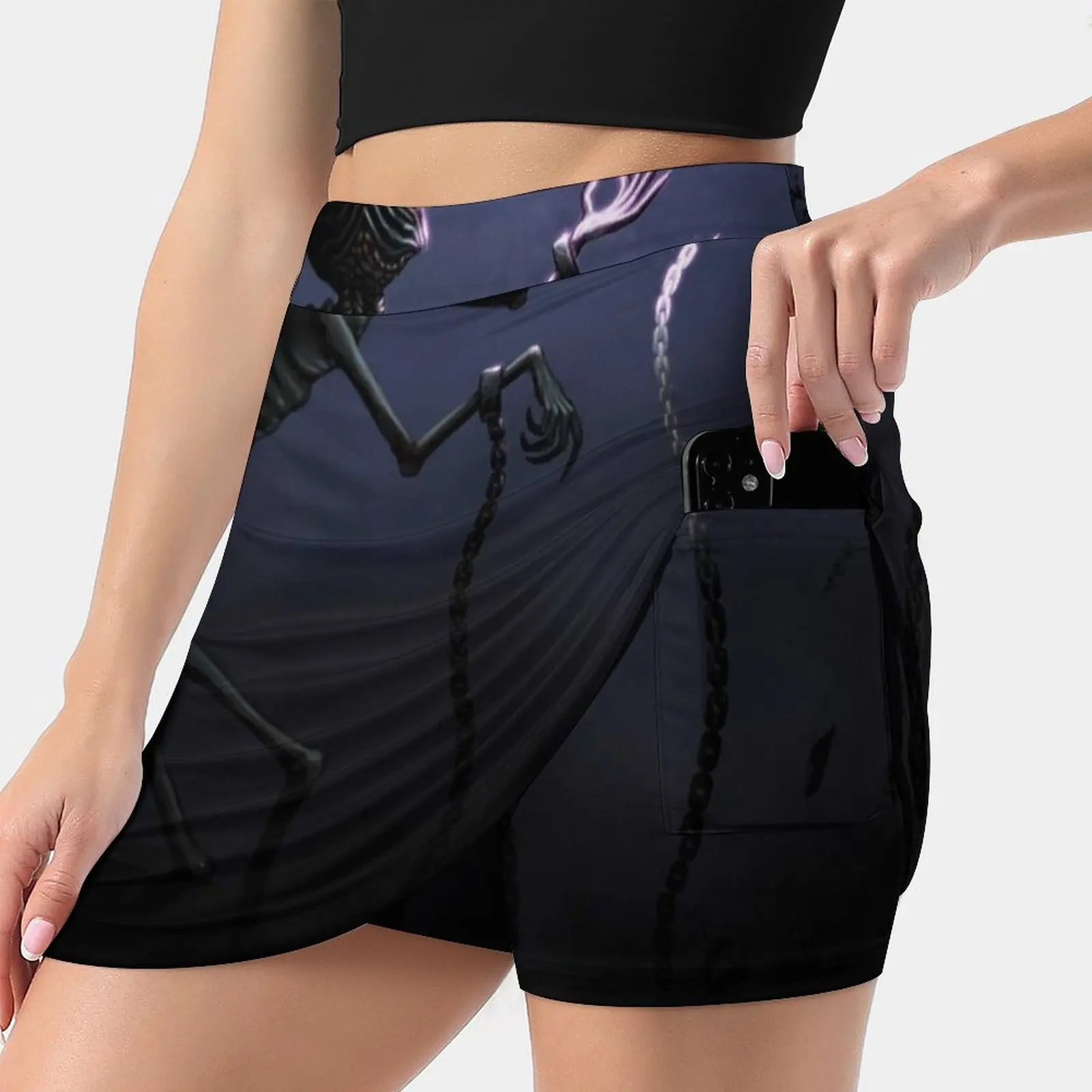 The Key Women's skirt With Hide Pocket Tennis Skirt Golf Skirts Badminton Skirts Running skirts Creature Monster Horror Macabre