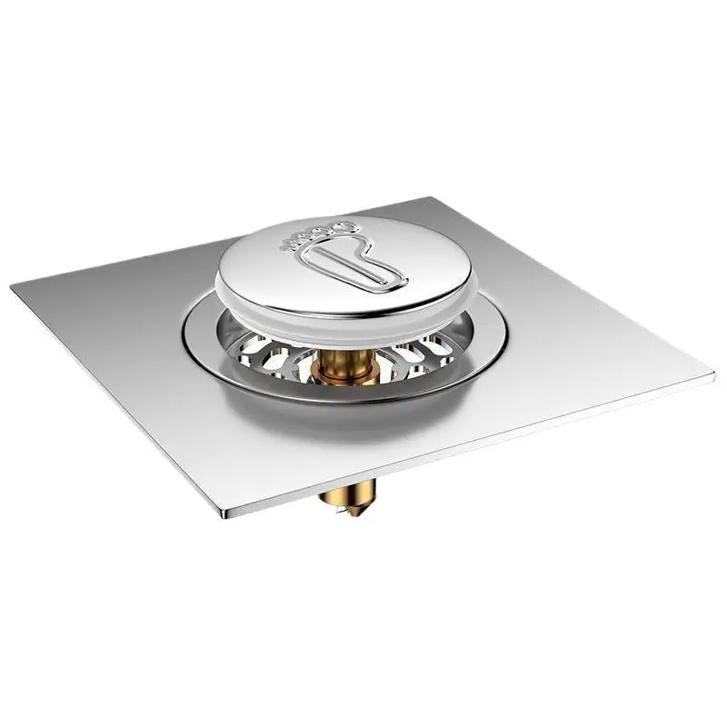 Stainless Steel Floor Drain Odor-proof Sealing Cover For Bathroom Press-and-step-type Spring Core Multi-functional Pedal
