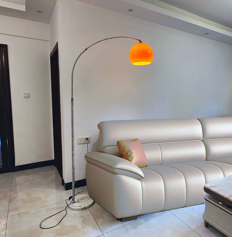Lámpara de pie Led creativa nórdica, lámpara de pie de acero inoxidable para sala de estar, dormitorio, lámpara de pie curvada con personalidad Simple