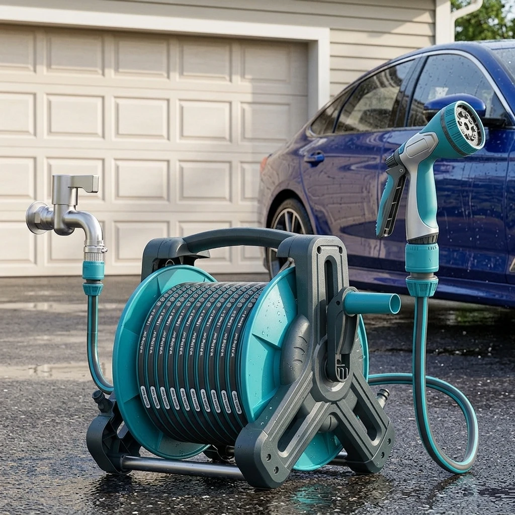 Car Wash Manual High-pressure Rubber Water Gun Garden Spray Nozzle Hose Reel Powerful Houseuse Floor Washer Cleaning Yard