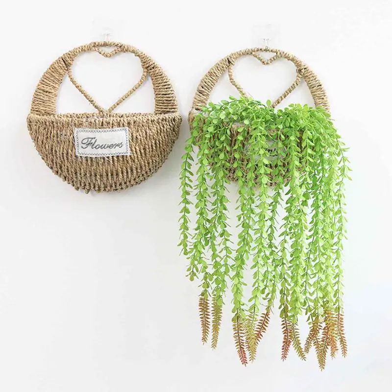 Mir à Fleurs Tissé pour Fille, Grande Communautés teur d'Nik, Design de Cœur, Rangement de Plantes avec Poignée pour la Maison