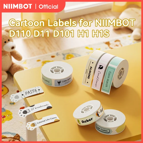 Etiquetas de impresora térmica Niimbot, 1 rollo de papel de etiquetas autoadhesivo para fabricante de etiquetas Bluetooth D110 D11 D101 H1 H1S