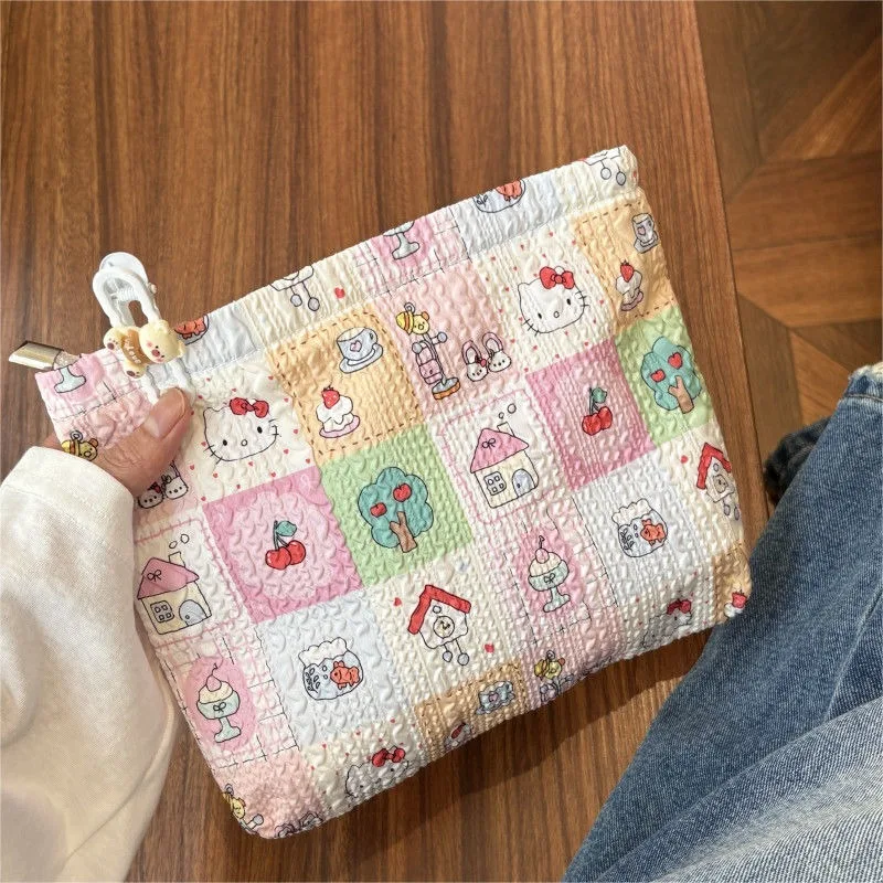 

Girly Heart Hello Kitty Anime Kawaii Sanrio Storage Handbag Cute Cartoon Makeup Toiletries Bag Kt Cat Lovely Gifts for Girls