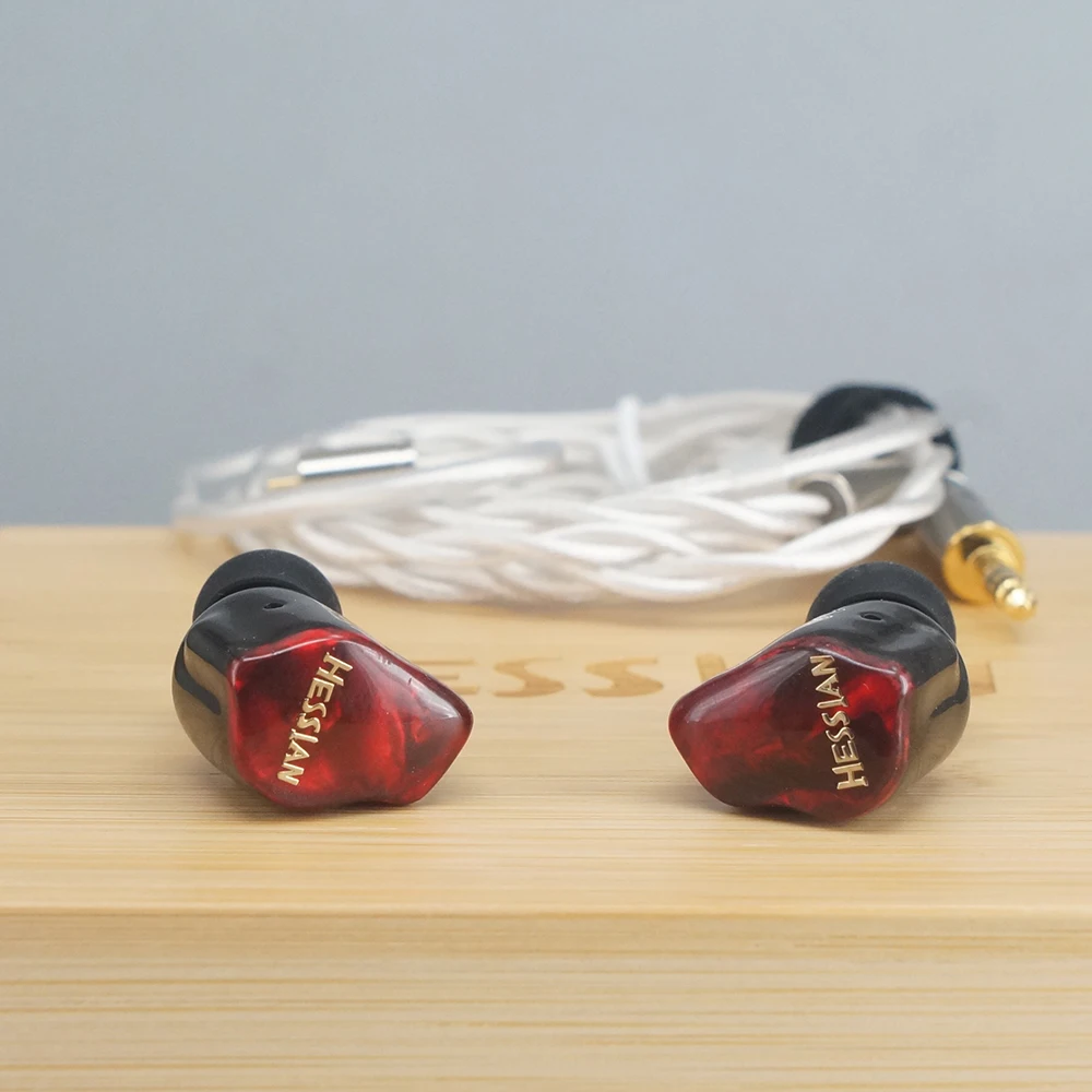 HESSIAN BN9 الخلفية تتحرك لفائف المزدوج قناة سماعات عالية فصل عالية الدقة أداة الجاز 0.78 2PIN سماعات الأذن