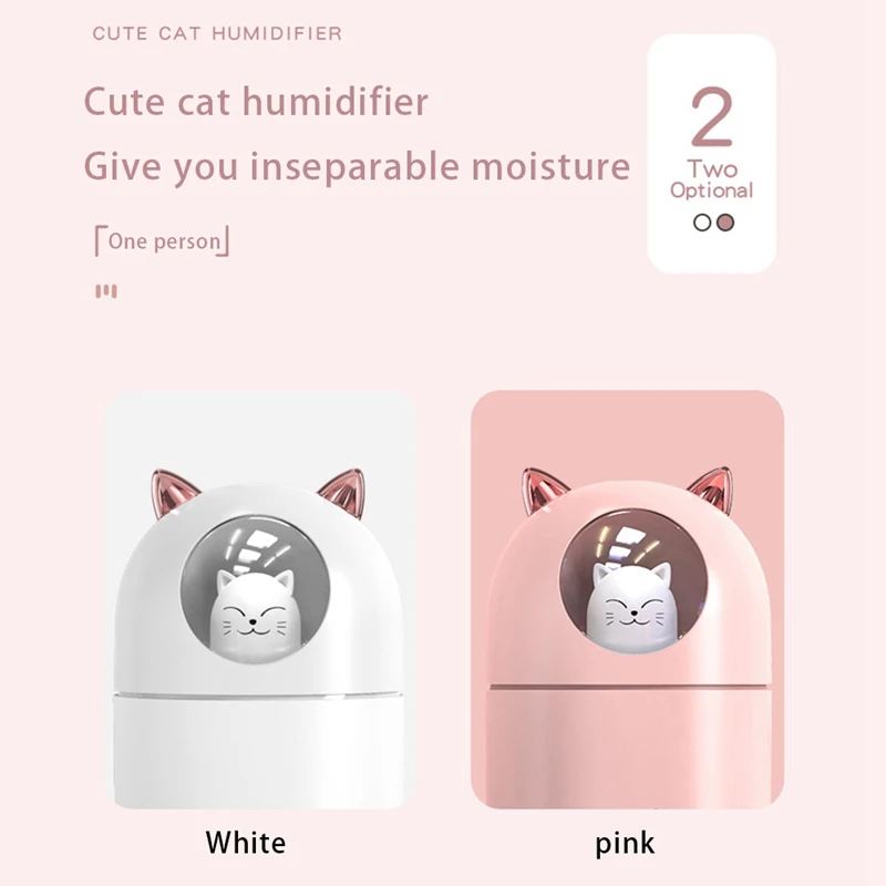 Household Aromatherapy Spray Desktop Air Humidifier Cute Pet Planet Cat Aroma Essential Oil Diffuser With LED
