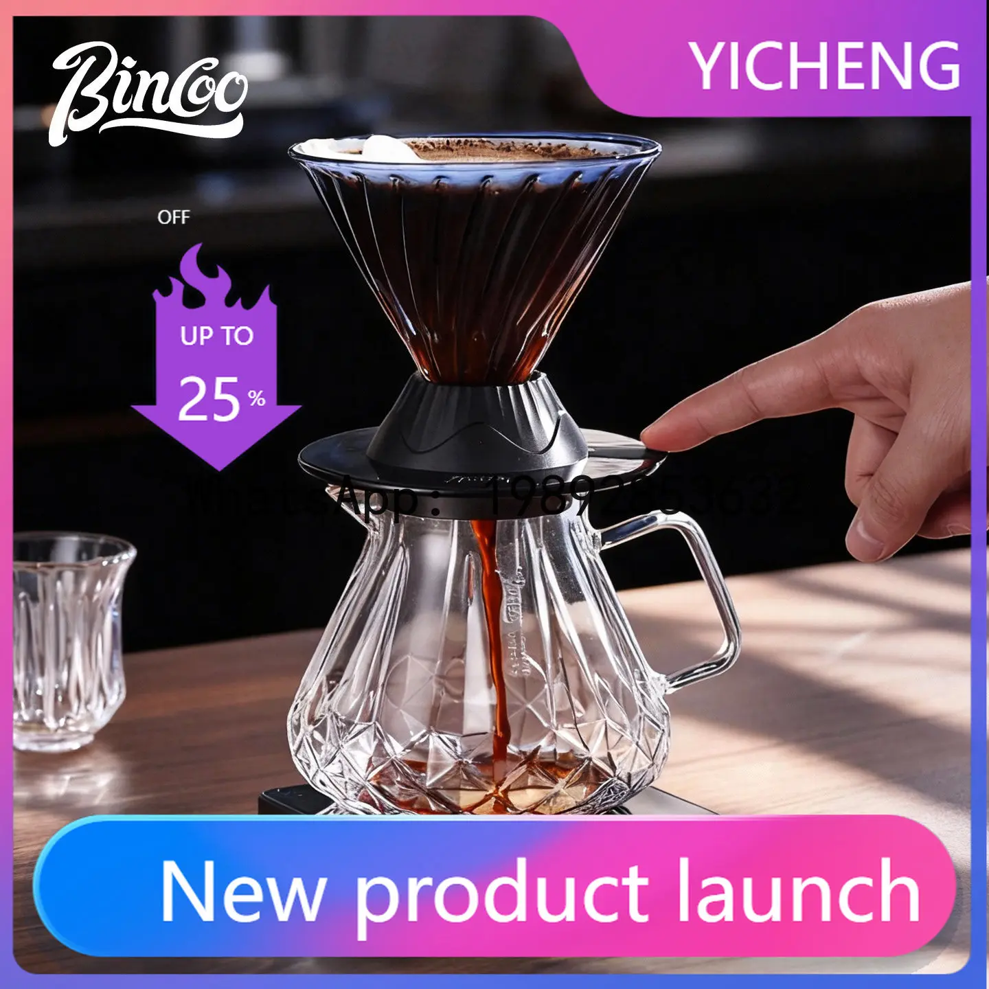 

Xl smart cup pour-over coffee v60 twill spiral soaking filter cup stirring stick pour-over coffee suit