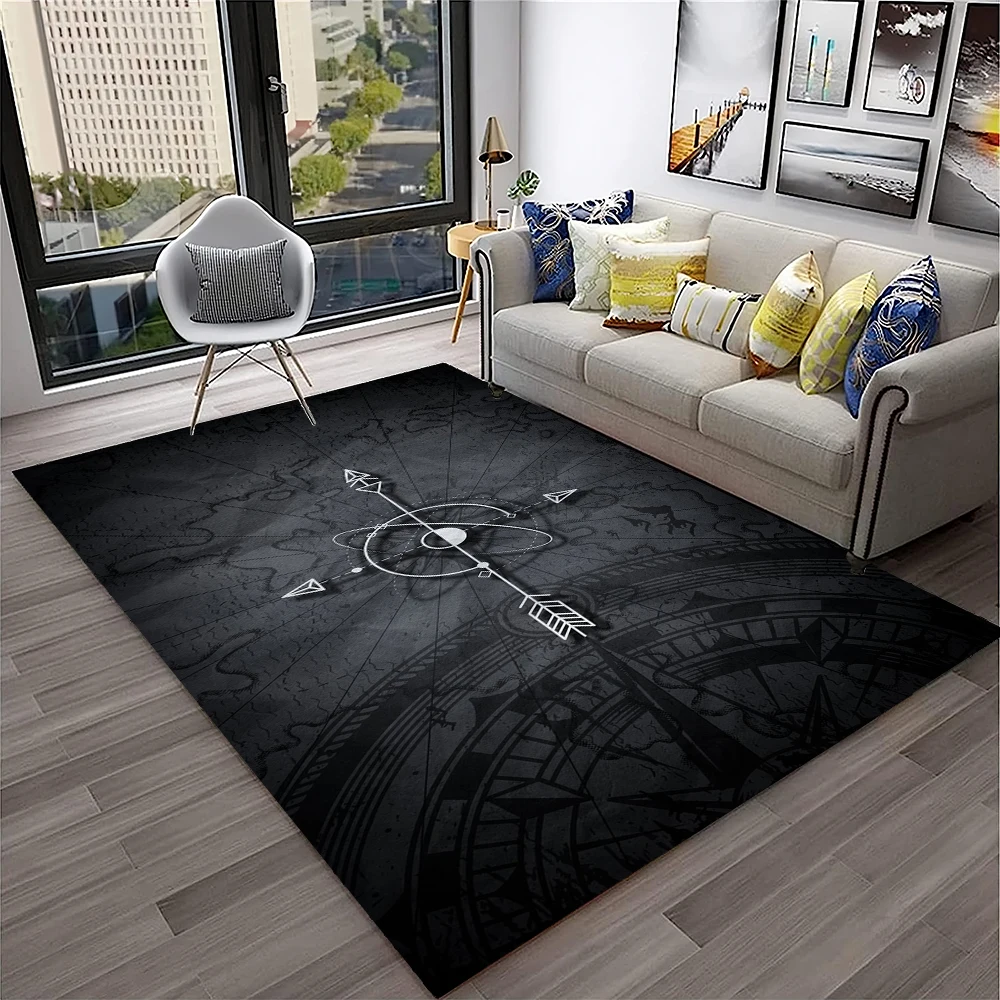 

Retro Compass Navigation Map Carpet Rug for Home Living Room Bedroom Sofa Doormat Decor,Child Play Area Rug Non-slip Floor Mat