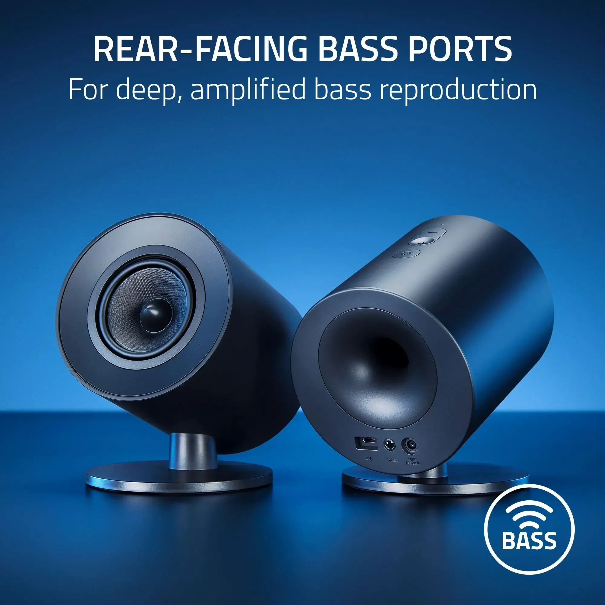 

Razer Nommo V2 X 2.0 PC Gaming Speakers: THX Spatial Audio, Rear-Facing Bass Ports, Dual 3" Full-Range Drivers, 96dB Max SPL, Wi