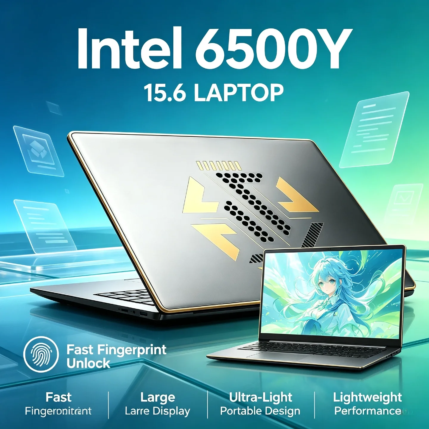 New 15.6 Inch 6500Y Laptop 2C4T 3.4GHz 16GB DDR3 2TB NVMe SSD 1920x1080 IPS Backlit Keyboard Fingerprint Ultra Slim PC Core