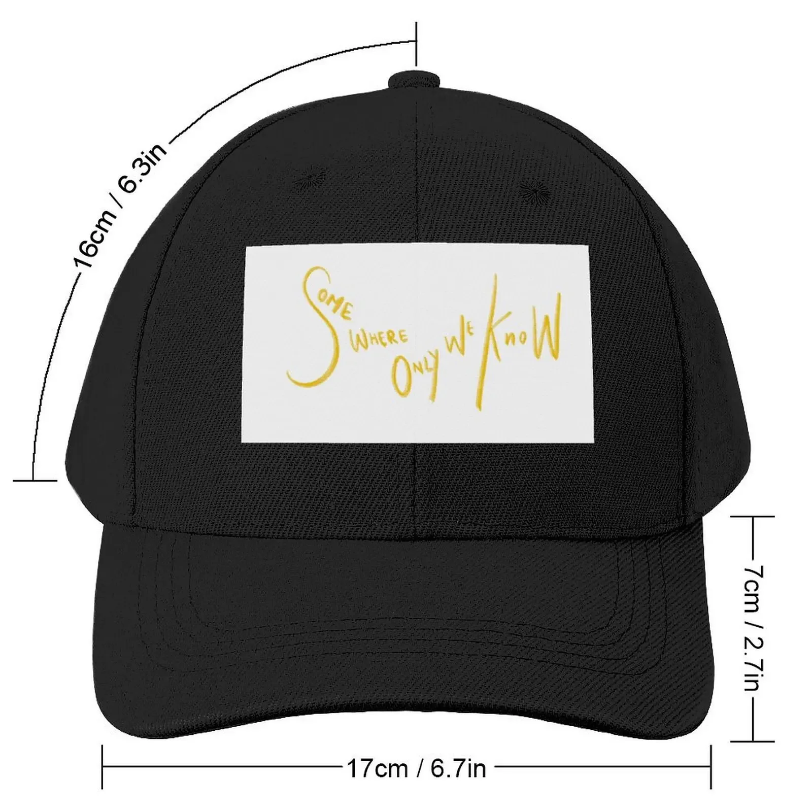 Somewhere only we know yellow font writing Baseball Cap Trucker Hat sun hat Rave |-F-| Male Women's