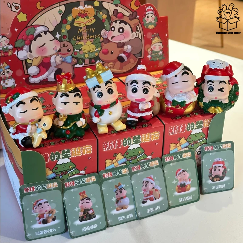 

Рождественская глухая коробка Shin-Chan, аниме Шин-Чан, периферийные подвижные фигурки, коллекционные игрушки, настольные украшения, рождественские подарки